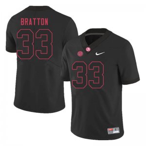 NCAA Men's Alabama Crimson Tide #33 Jackson Bratton Stitched College 2020 Nike Authentic Black Football Jersey DJ17P58KS